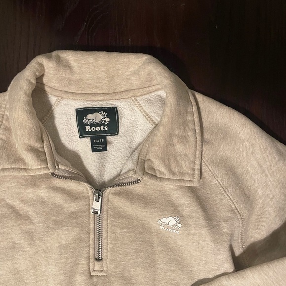 Roots Beige Quarter-Zip - Picture 1 of 2